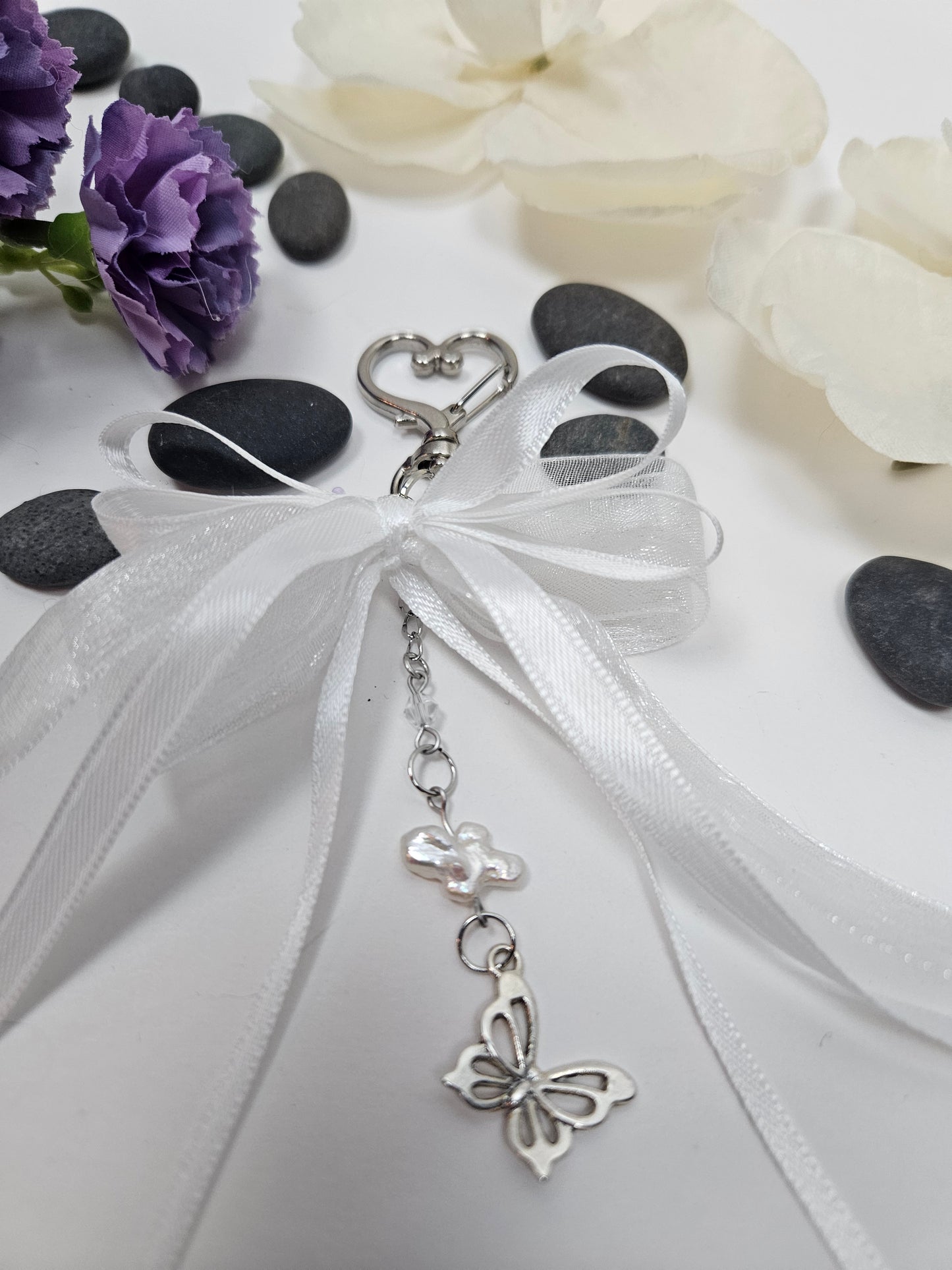 Coquette Baroque Pearl and Butterfly Y2k Bow Charm