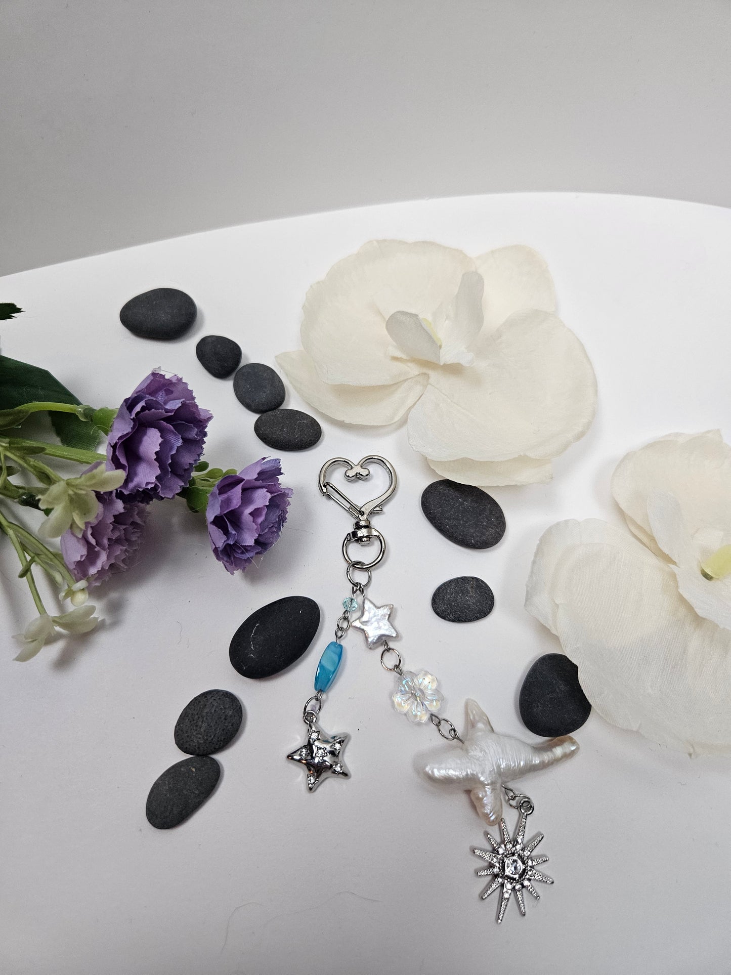 Chunky Floral Star Baroque Pearl Charm